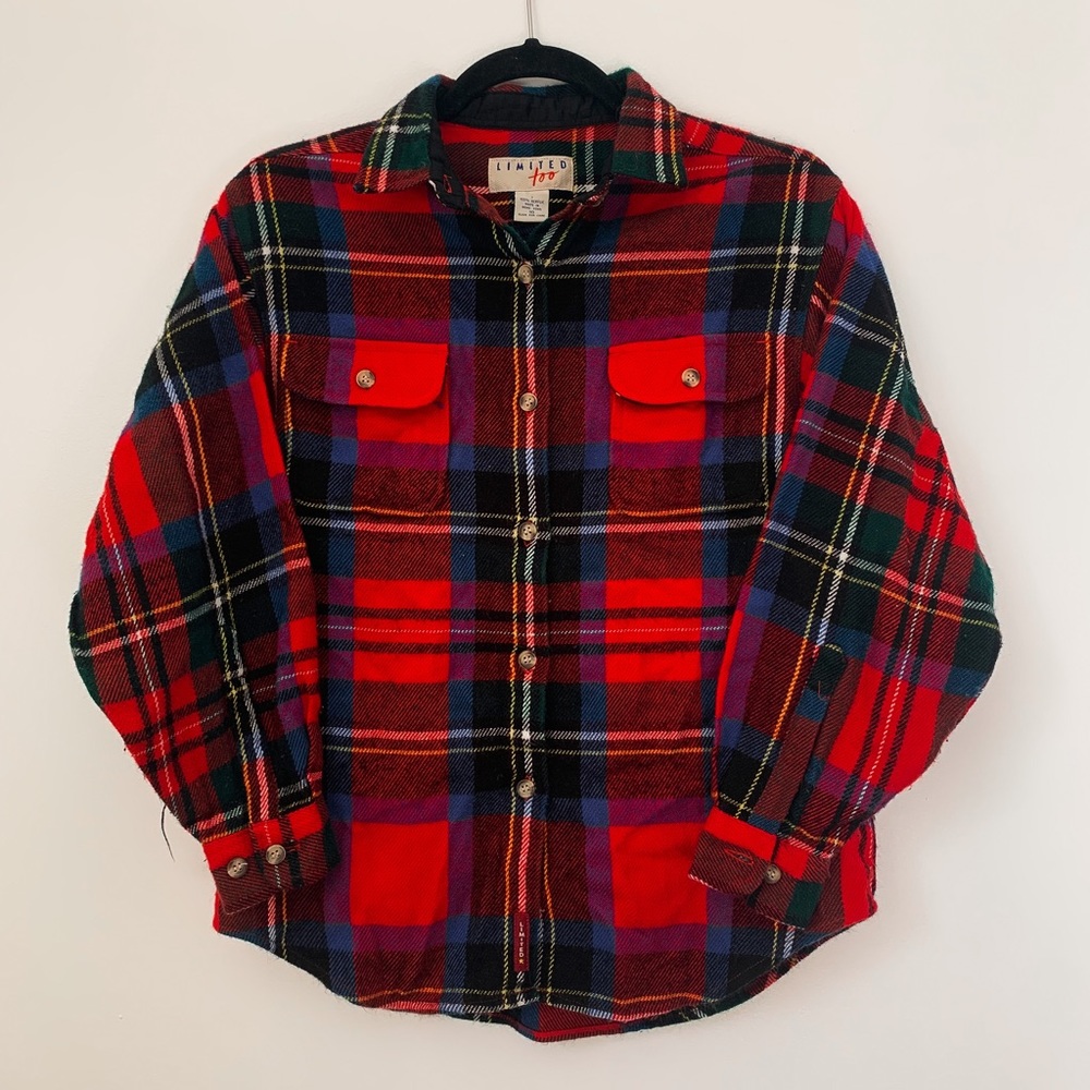 Limited Too Vintage Kids Plaid Shirt Shacket